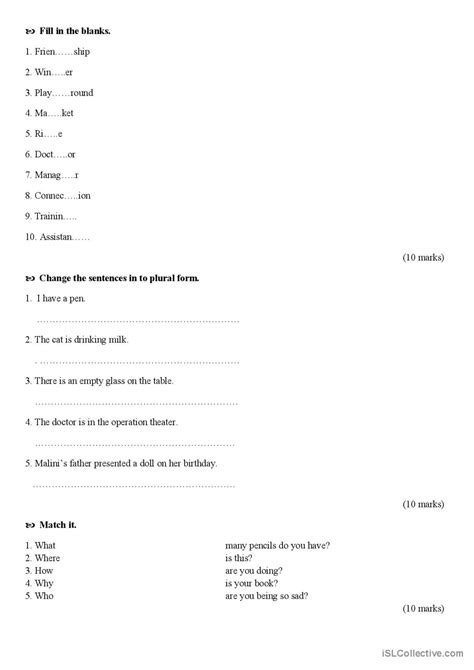 grade  english paper english esl worksheets