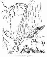 Waterfall Cascata Disegno Waterfalls Paesaggi Smoky Yosemite Colorare Adult Misti Niagara Sheets Disegnidacoloraregratis sketch template