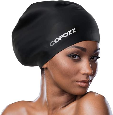Swim Caps Silicone Bathing Cap Swimming Hat For Women Men Copozz Extra