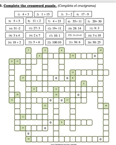 printable number crossword puzzles