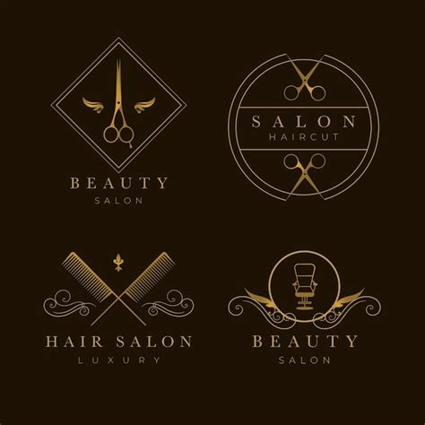 vector luxury hair salon logo collection