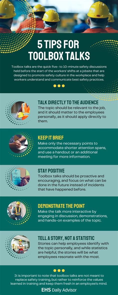 infographic  tips  toolbox talks ehs daily advisor