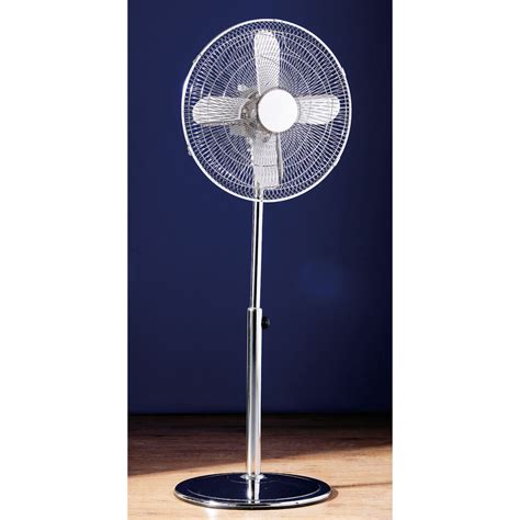 retro chic height adjustable oscillating  setting floor standing fan chrome ebay
