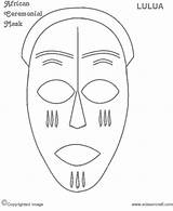 African Masks Template Mask Coloring Pages Kids Drawings Templates Tribal Printable Zulu Africanas Escolha Pasta sketch template