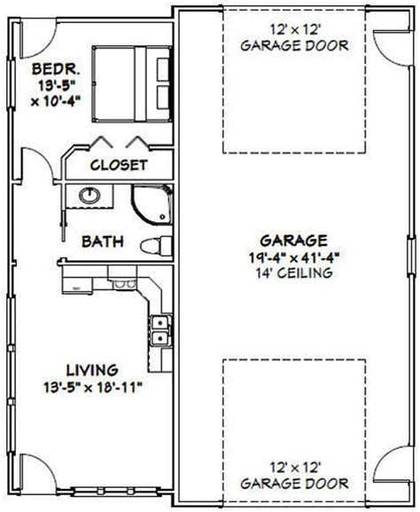 34x42 1 rv garage 1 bedroom 1 bath 1400 sq ft pdf etsy