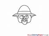 Coloring Glasses Man Old Sheets Sheet Title sketch template
