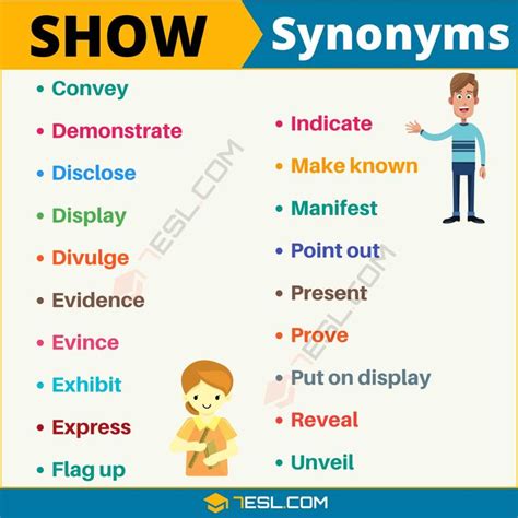 synonyms  show  examples  word  show esl