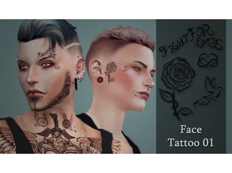 sims  face tattoo   quirkykyimu sims  tattoos sims  sims