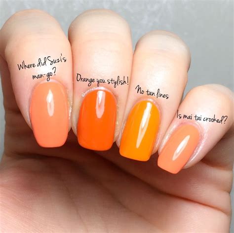 Opi Fiji Comparisons Hanninator Orange Acrylic Nails