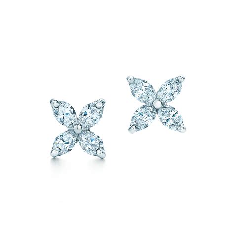 Tiffany Victoria® Earrings In Platinum With Diamonds Small Tiffany