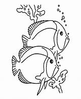 Fish Coloring Pages Tropical Color Book Simple Kids Sheets Printable Objects Drawing Colouring Tattoo Drawings Print Books Clipart Patterns Activity sketch template