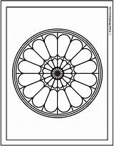 Rose Window Coloring Pages Stained Glass Template Kids Color Pdf Adults Printables Detailed Colorwithfuzzy sketch template