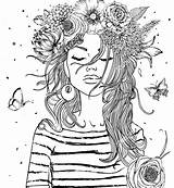 Coloring Pages Girl Girls Adult Adults Cup Coffee Beautiful Vector Rocks Teenage Book Illustrations Gary Simmons Printable Womens Coloriage Clip sketch template