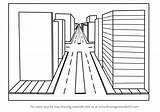 Perspective Point City Draw Drawing Step Learn sketch template