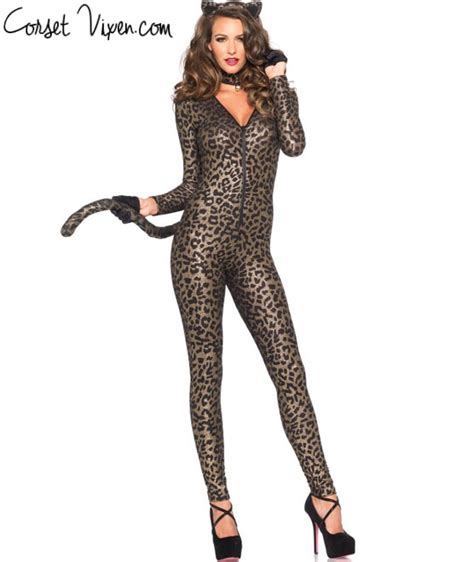 Sexy Bodysuit Kitten Cat Costume Corset Vixen