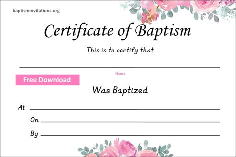 printable baptism certificate baptism invitations