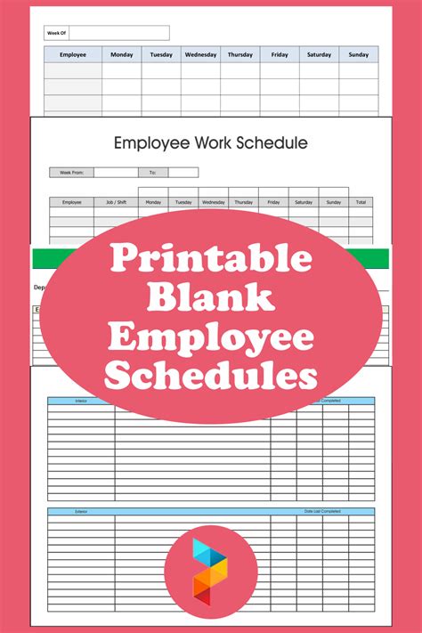 printable blank employee schedules printableecom