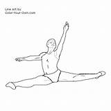 Dancer Male Ballet Coloring Pages Dance Drawings Dancers Drawing Sketch Line Own Color sketch template