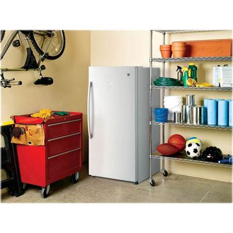 Ge 17 3 Cu Ft Frost Free Upright Freezer White At