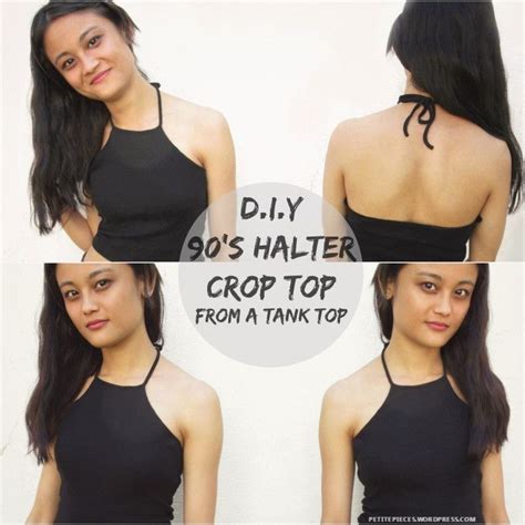 Diy 90’s Halter Crop Top From A Tank Top Diy Crop Top Diy Halter