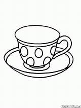 Coloring Cup Pages Alice Dishes Teapot Wonderland Colorkid Teacup Getdrawings Drawing sketch template
