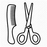 Scissors Comb Outline Hair Icon Scissor Salon Drawing Line Getdrawings Iconfinder sketch template