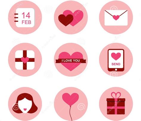 9 Valentines Day Icons Free Sample Example Format