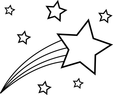 shooting star colorable  art  clip art star coloring pages