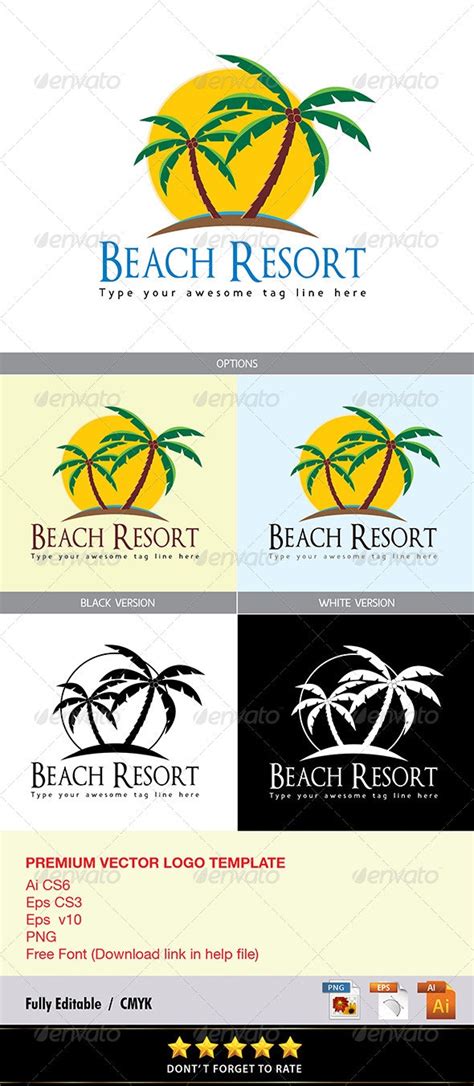 beach resort logo  doomodesigns graphicriver