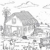 Coloring Country Living Book Printable Barn Pages Cow Goats Life sketch template