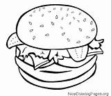 Cheeseburger Coloring Getdrawings sketch template