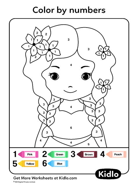 color  numbers coloring pages worksheet  kidlo  riset