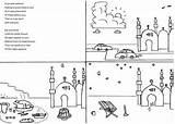 Miraj Pages Isra Ramadan Coloring Islamic Islam Colouring Colour Pillars Template Five sketch template