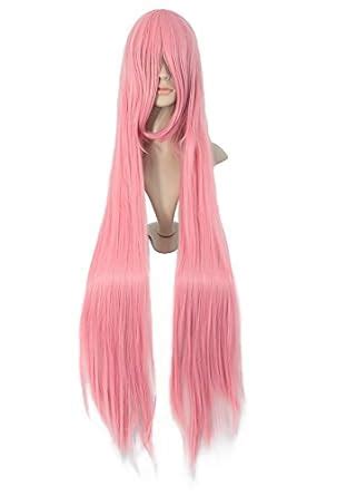 amazoncom mapofbeauty long cosplay party pink straight wig cm costume wigs clothing