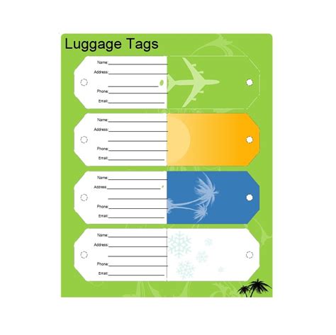 printable printable downloadable luggage tag template ideas