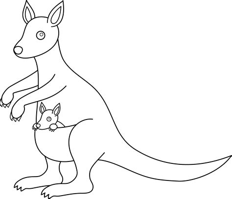 colorable kangaroo design  clip art