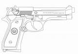Beretta Gun Tattoo Drawing Tegninger Guns Supercoloring Lagret Fra sketch template
