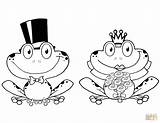 Coloring Groom Bride Pages Frogs Characters Drawing Printable sketch template