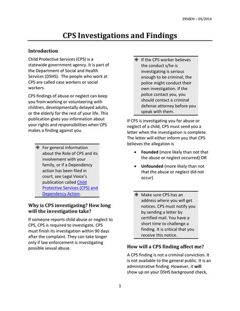 cps investigations  findings