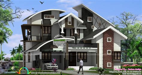 style roof home architecture kerala home design  floor plans  dream houses