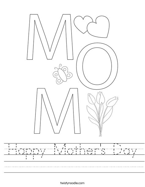 happy mothers day worksheet twisty noodle