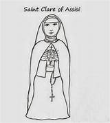 Saints Catholic Clare Assisi Familyholiday Gertrude Crafts sketch template