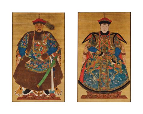 pair  chinese ancestr portraits qing dynasty late thth century christies