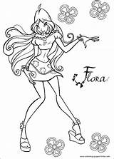 Coloring Winx Pages Club Printable Cartoon Color Flora Character Sheets Kids Para sketch template