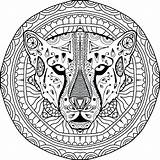 Cheetah Coloring Pages Adults Circular Cub Head Pattern Element Ethnic National Getcolorings Printable Color Print Getdrawings sketch template