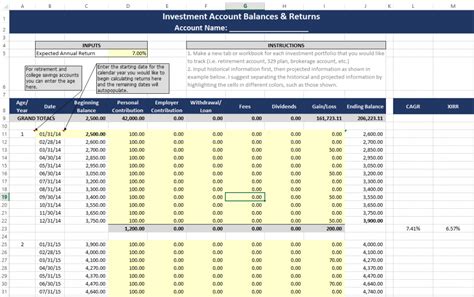 calculating investment returns     track historical