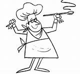 Cocinero Cuoco Cozinheiro Colorare Pintar Cuiner Disegno Cocineros Cuisinier Dibuix Dibuixos Coloriage Profissoes Mestieri Cozinheiros Cuochi sketch template