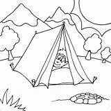 Coloring Camping Pages Printable Kids Boy Tent Colouring Color Sheets Scene Fire Fun Print Nature Peaking Pit Head Dot Activities sketch template