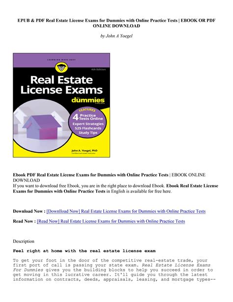 [download Book] Real Estate License Exams For Dummies With Online