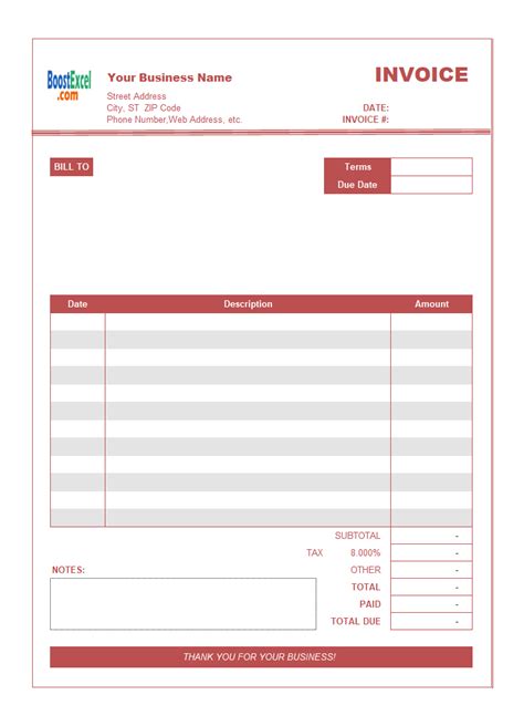 notary signing agent invoice template